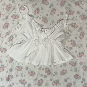 white girly cropped tank 🩰